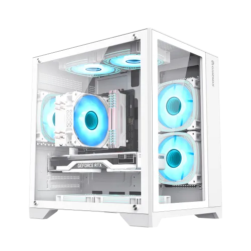 Boitier Gamer Mini Tour GAMEMAX Infinity Mini WH MATX Blanc Aquarium