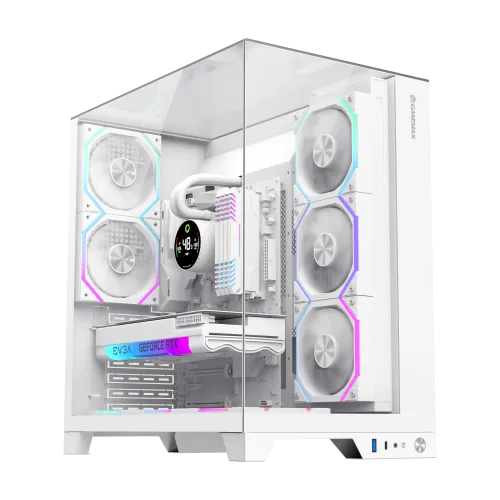 Boitier Gamer Moyen Tour GAMEMAX Infinity Pro WH ATX USB-C Blanc Aquarium