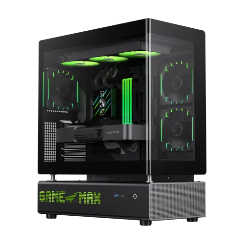 Boitier Gamer Moyen Tour GAMEMAX N90 BG ATX USB-C Noir Aquarium BottomPSU
