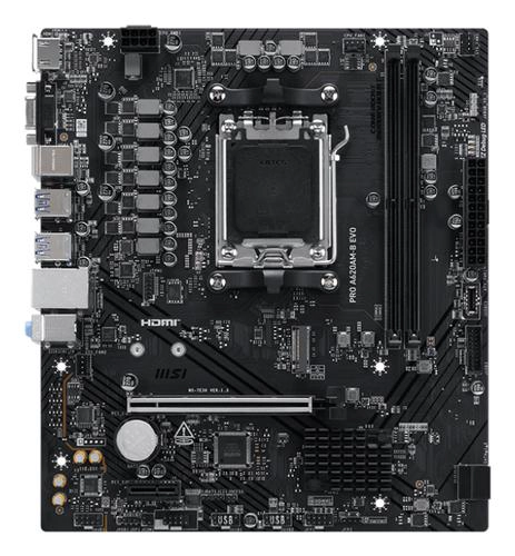 CM MSI PRO A620AM-B EVO Emplacement AM5 VGA HDMI USB-C Header