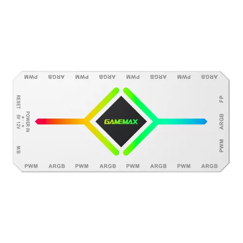 [1308-1300R0066] Hub ARGB GAMEMAX V4.0 ARGB+PWM WH Blanc ARGB